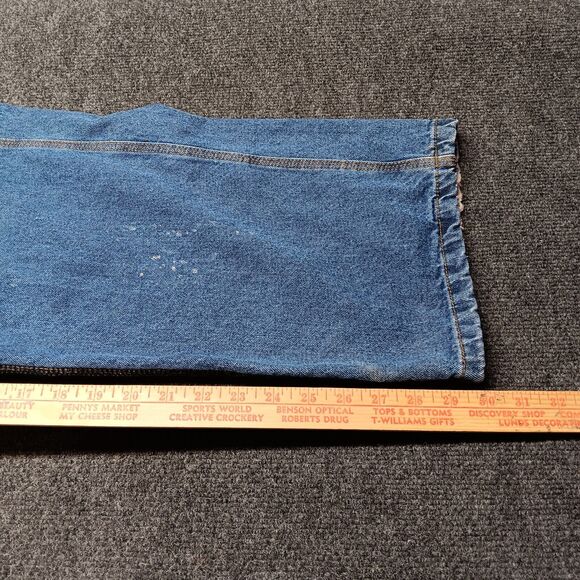 Berne Carpenter Jeans Men 42x30 Blue Flannel Lined Workwear Pants - Picture 11 of 13